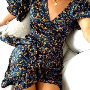 Sabo skirt floral wrap v neck dress
